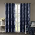 Sun Smart Navy 100 Percent Polyester Ogee Knitted Jacquard Total Blackout Panel SS40-0146